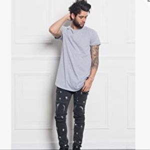 Sixth June | Mens Fashion | Slim Fit Crew Neck Short Sleeves T-Shirt with Curved